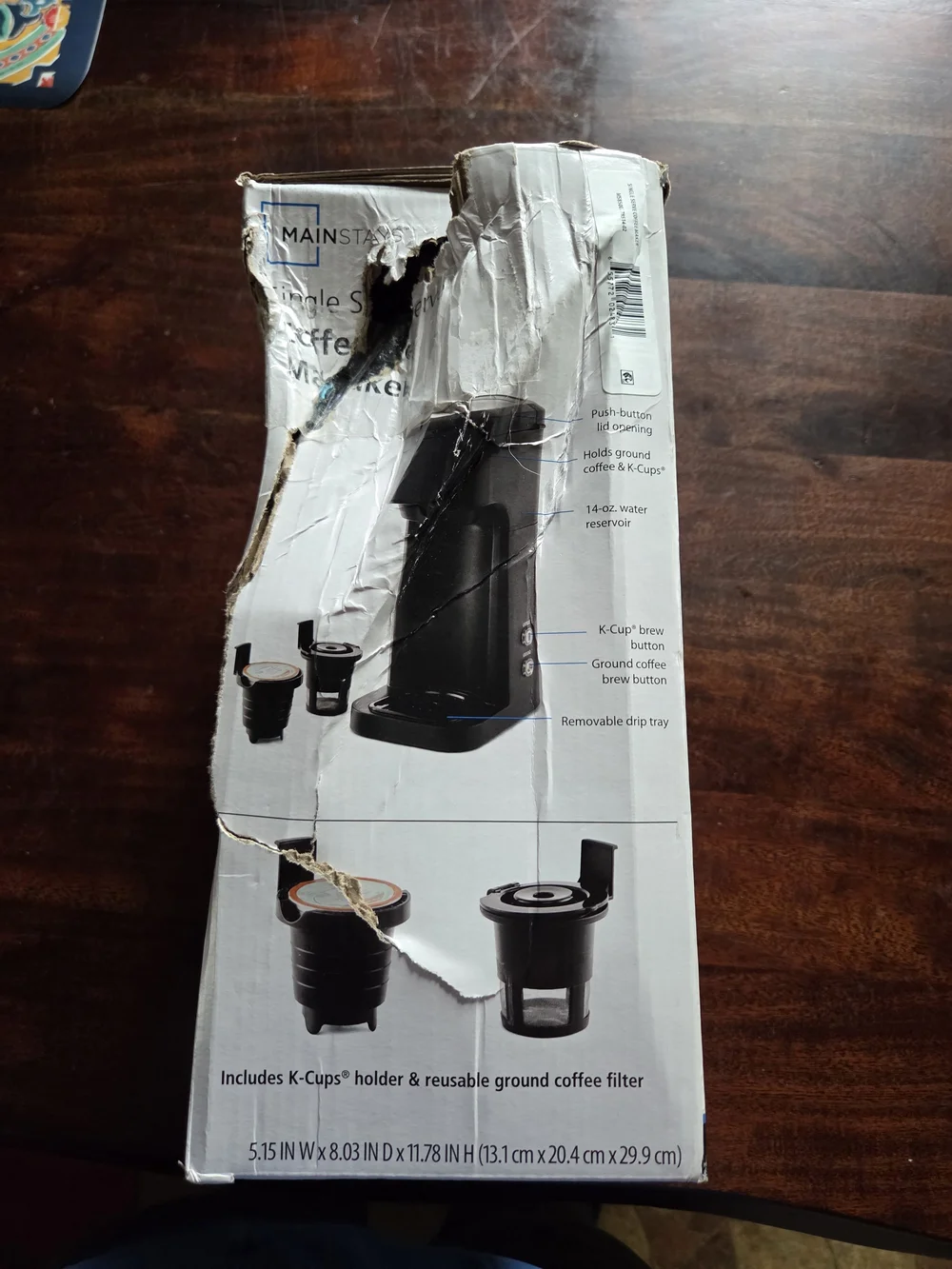 Nib Mainstays Black Single-Serve Coffee Brewer